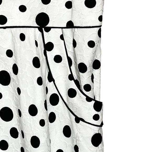 NWT DRESS BARN Women’s Black White Polka Dot Fit & Flare Cottagecore Dress 16 - Picture 6 of 14